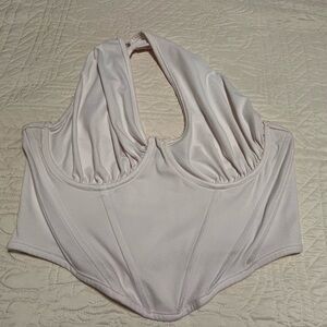 SHEIN White One Shoulder Crop Top size: L